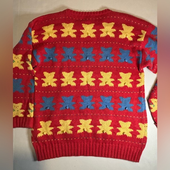 Vintage Deans of Scotland sweater. Teddy Bear motif‎ Ramie/Cotton blend. SZ Med - Picture 2 of 8
